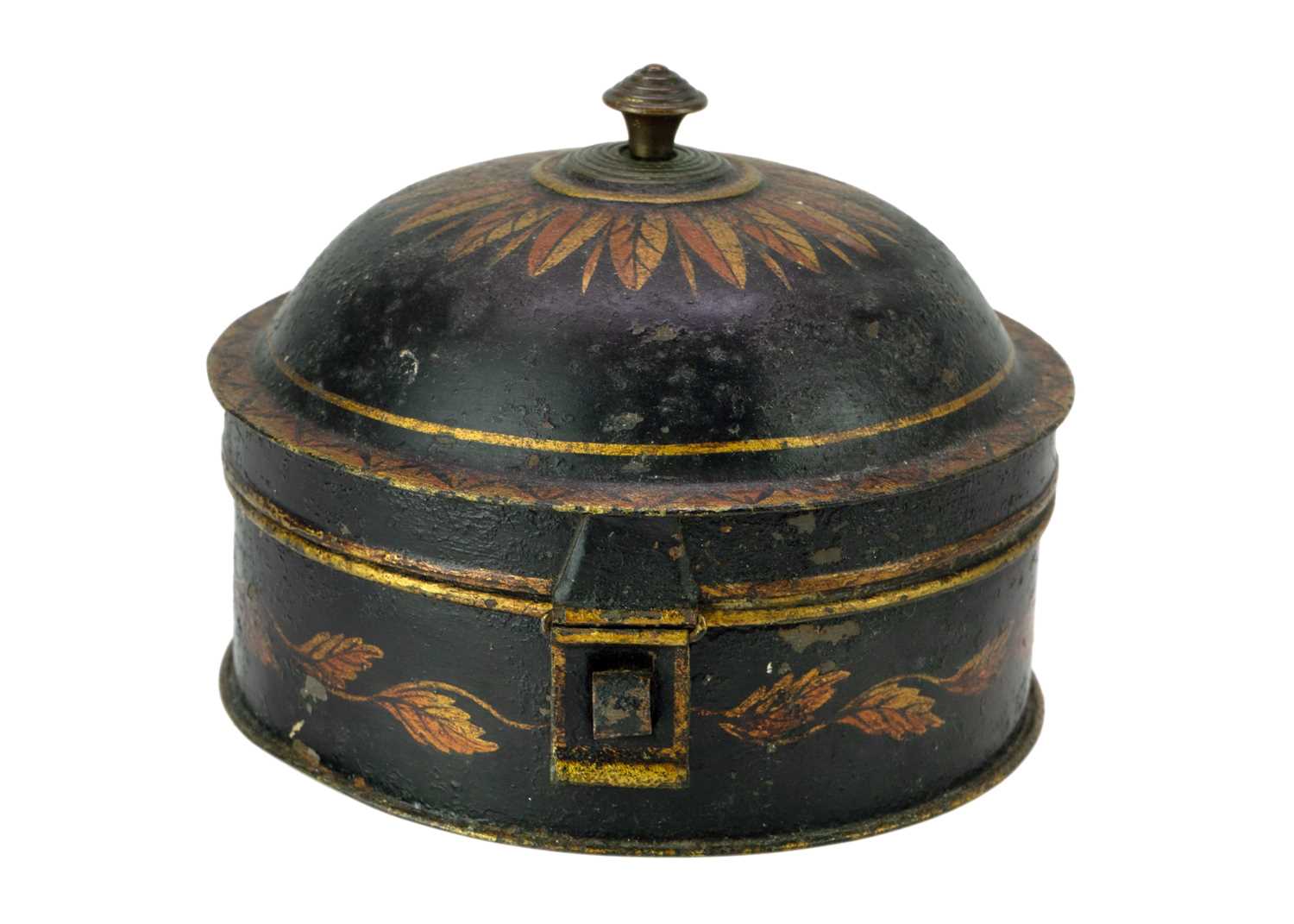 Lot 1001 - A Victorian toleware circular dome top