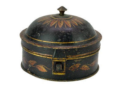 Lot 1001 - A Victorian toleware circular dome top spice box.