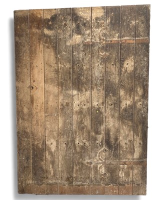 Lot 1225 - An antique oak door of heroic proportions