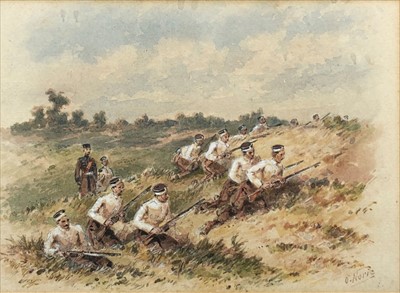 Lot 201 - Orlando NORIE (1832-1901) Under Fire Two...