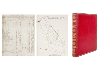 Lot 148 - (Important Cornish manuscript) 'Plans of the whole Parish of Sithney, in Cornwall. 1824'