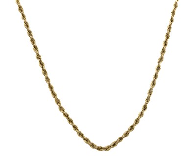 Lot 42 - A 9ct gold rope link necklace