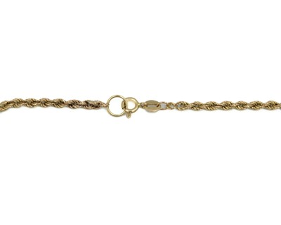 Lot 42 - A 9ct gold rope link necklace