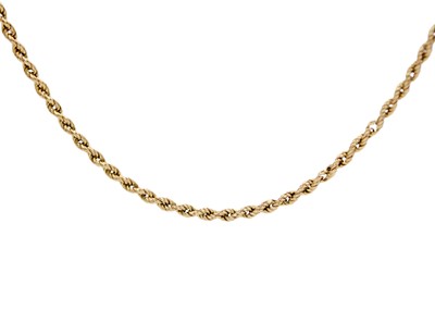 Lot 42 - A 9ct gold rope link necklace