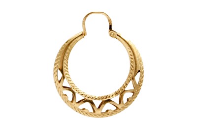 Lot 45 - An 18ct pair of pierced hoop earrings.