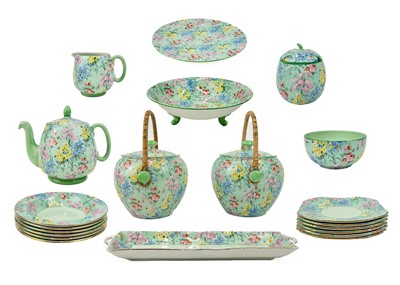 Lot 436 - A Shelley porcelain Melody part tea service.