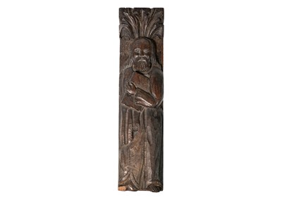 Lot 1031 - A 17th/18th century carved oak panel.