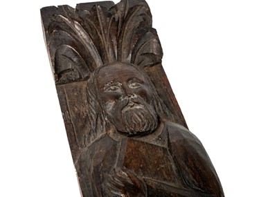 Lot 1031 - A 17th/18th century carved oak panel.