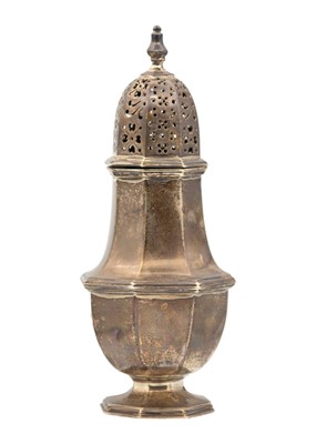 Lot 41 - A Victorian silver pedestal caster by Blunt, Wray & Co.