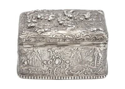Lot 40 - A 19th century Dutch export silver embossed box by Thomas Glaser.