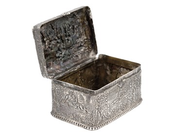 Lot 40 - A 19th century Dutch export silver embossed box by Thomas Glaser.