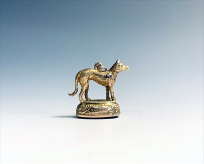 Lot 2572 - A 9ct gold dog seal Birmingham 1912
