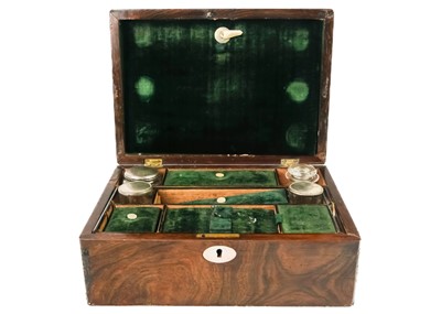 Lot 83 - A Victorian rosewood workbox with Mother of Pearl Inlay.