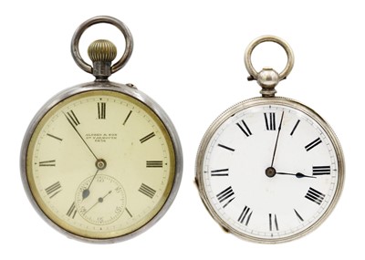 Lot 224 - Two silver-cased pocket watches.