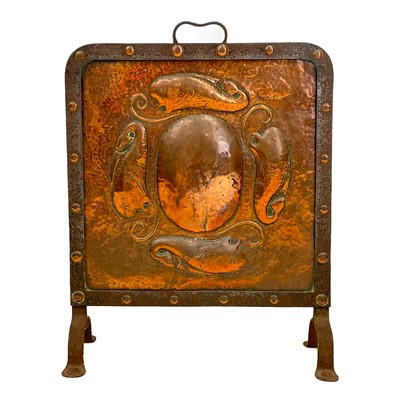 Lot 271 - A John Pearson copper and wrought iron firescreen.