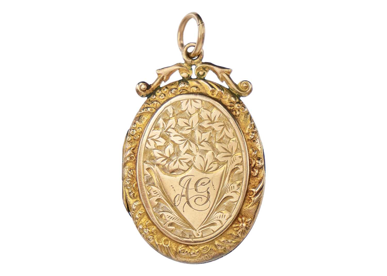 Click H Locket Lot 79 - A Victorian 9ct front and back locket pendant.