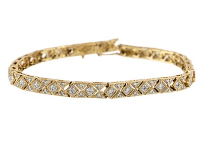 Lot 86 - A 9ct diamond set bracelet.