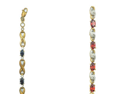 Lot 88 - Two 9ct gem set bracelets.