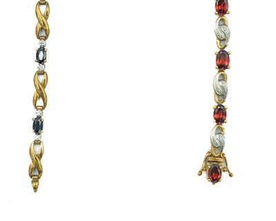 Lot 88 - Two 9ct gem set bracelets.
