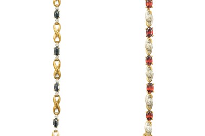 Lot 88 - Two 9ct gem set bracelets.