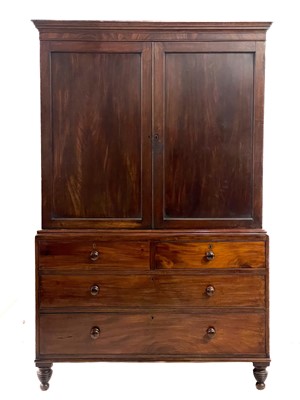 Lot 116 - An early Victorian mahogany linen press.