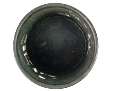 Lot 1035 - A Chinese bronze brush pot, bitong, Qing Dynasty.