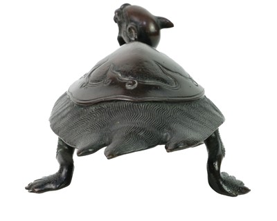 Lot 61 - A Chinese bronze model of a turtle, 19th century.