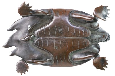 Lot 61 - A Chinese bronze model of a turtle, 19th century.