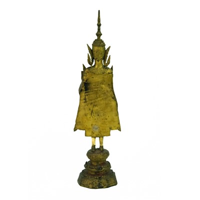 Lot 54 - A Thai gilt bronze standing Buddha in royal attire, 18th/19th century.