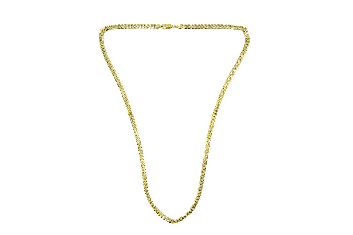 Lot 118 - A contemporary 9ct curb-link necklace.