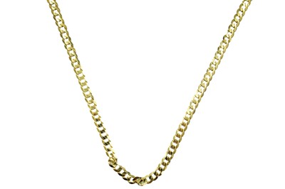 Lot 118 - A contemporary 9ct curb-link necklace.