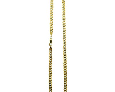 Lot 118 - A contemporary 9ct curb-link necklace.