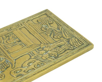 Lot 56 - A Chinese bronze plaque, 19th century.