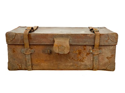 Lot 90 - An early 20th century leather trunk by Finnigan Manchester.