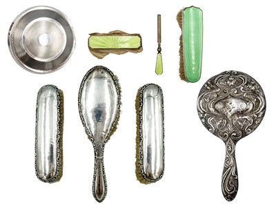 Lot 153 - A selection of silver dressing table wares.