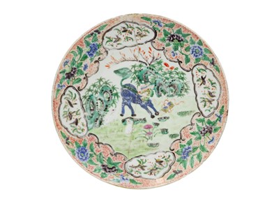 Lot 68 - A pair of Chinese famille rose octagonal porcelain plates, 18th century.
