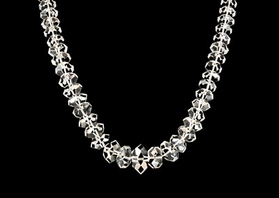 Lot 367 - A rock crystal faceted graduated bead necklace.