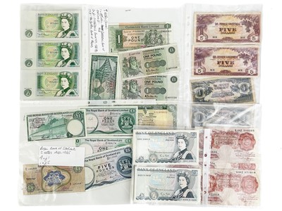 Lot 179 - British / Scottish / Irish and Malaya Japanese Occupation Banknotes (total 23 notes)