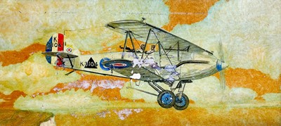 Lot 242 - Military Coldstream Guards and Hawker Aeroplanes artwork (x2) - total 3 items