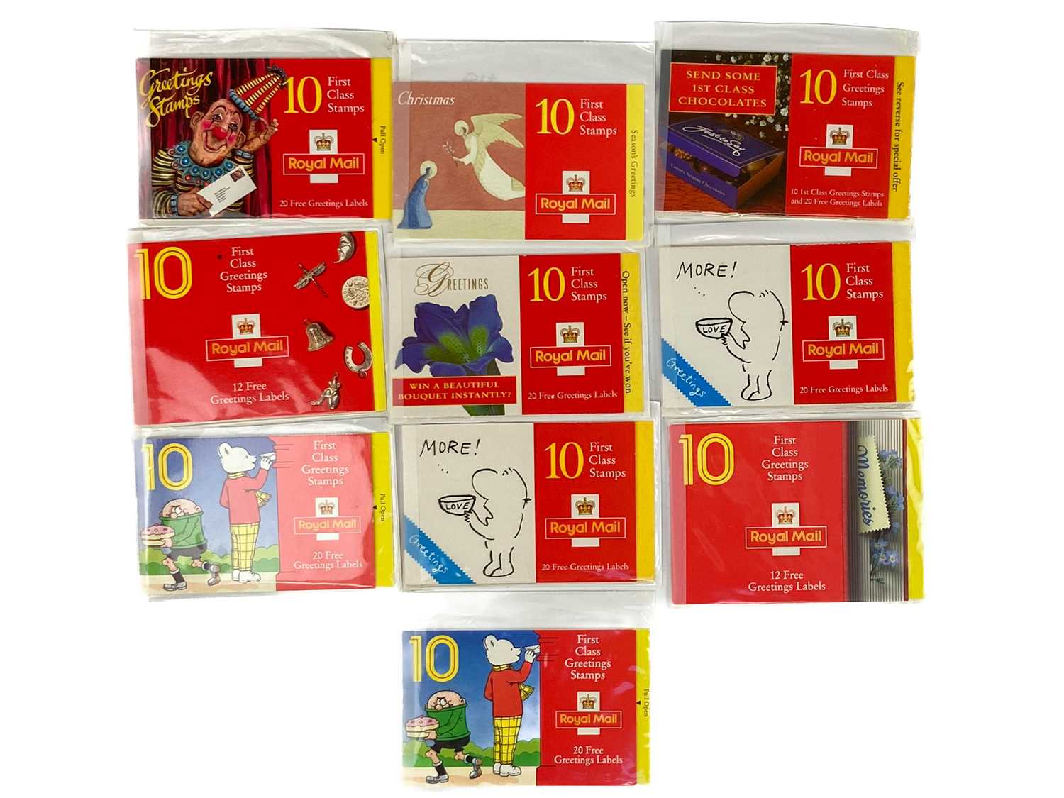Lot 319 - GB Decimal 1st Class Commemorative 10 stamp booklets (x10) face value £125 total 100 stamps.