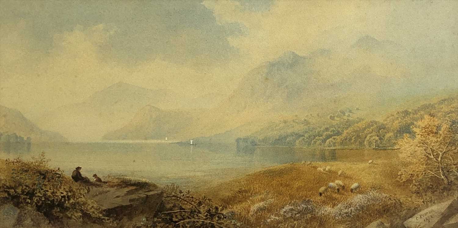 Lot 291 - Cornelius PEARSON (1805-1891) Lake Scene...