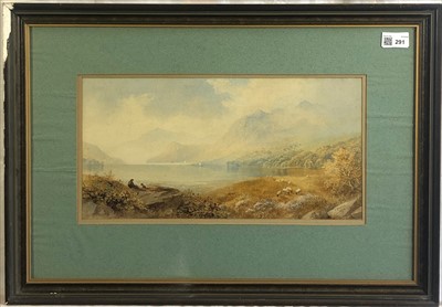 Lot 291 - Cornelius PEARSON (1805-1891) Lake Scene...