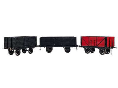 Lot 509 - Gauge 3 (21/2") wooden coal wagons (x3)