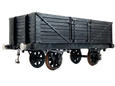 Lot 509 - Gauge 3 (21/2") wooden coal wagons (x3)