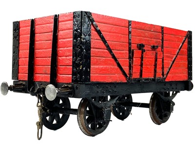 Lot 509 - Gauge 3 (21/2") wooden coal wagons (x3)
