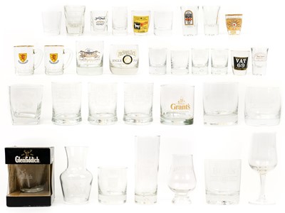 Lot 399 - A collection of whiskey glasses and shot glasses.