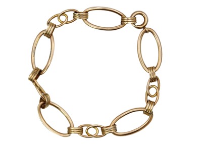 Lot 151 - A gold fancy link bracelet.