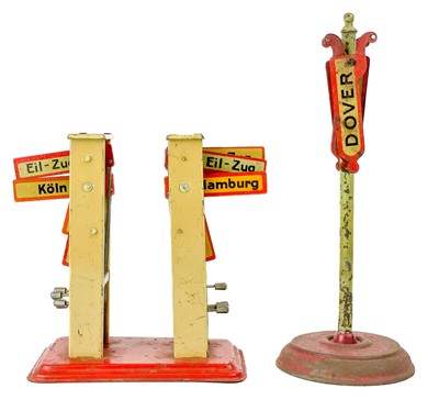 Lot 641 - German made tinplate Railway Destination Boards "0" gauge or larger (see sizes in the description)