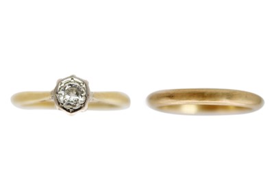 Lot 155 - Two 18ct rings.