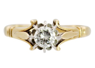 Lot 158 - An 18ct and platinum 0.30ct diamond solitaire ring.